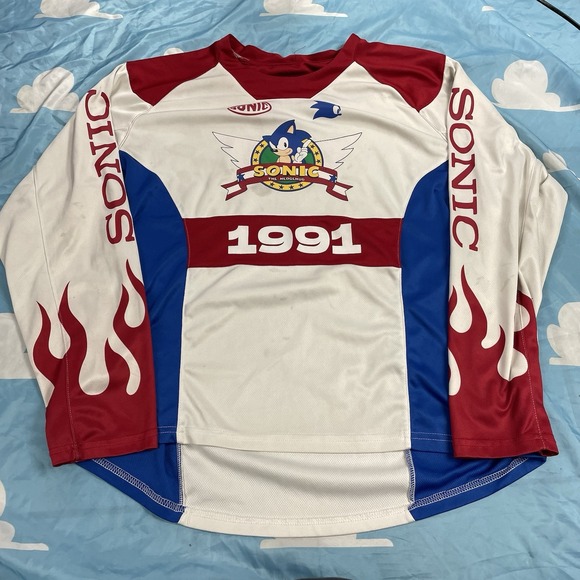 Sonic The Hedgehog Other - Sonic The Hedgehog 1991 Motocross Team BoxLunc Racing Jersey Men  XL X LARGE